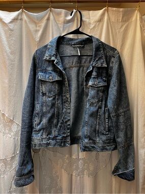 Free People Washed Blue Denim Jacket